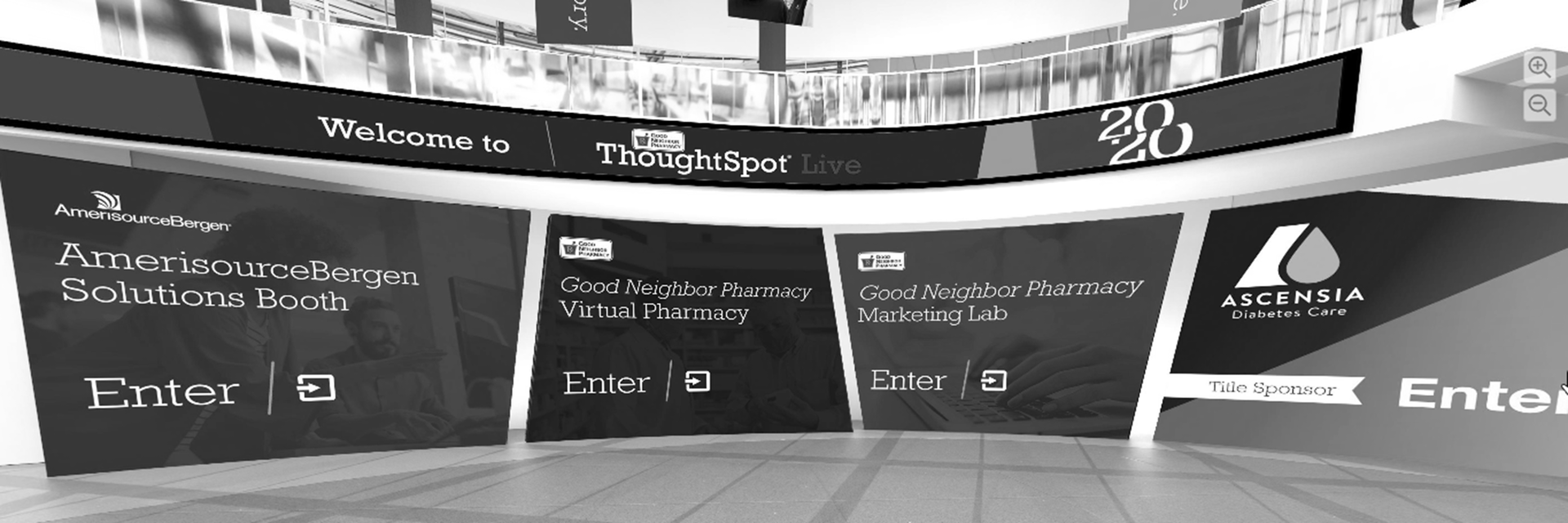 The ThoughtSpot Live 2020 virtual event lobby