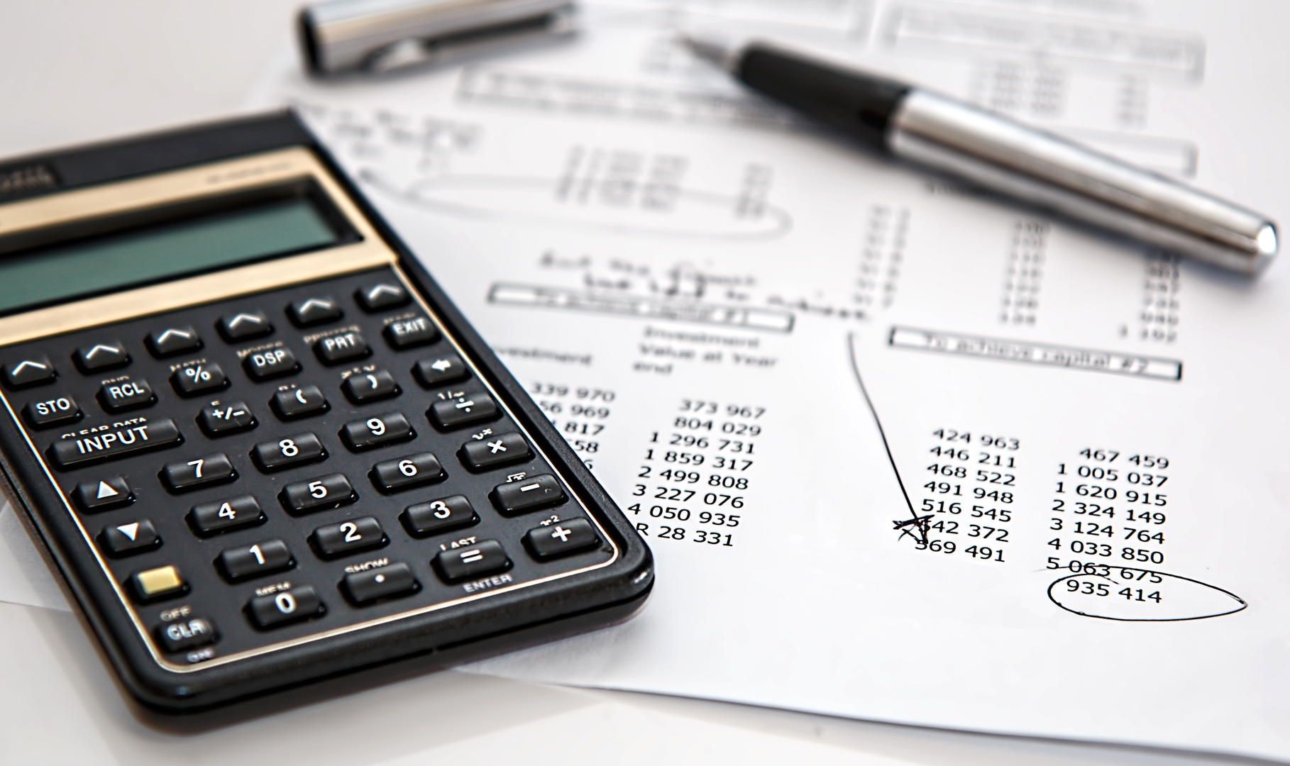 Marking up financial documents with calculations while conducting a pharmacy valuation