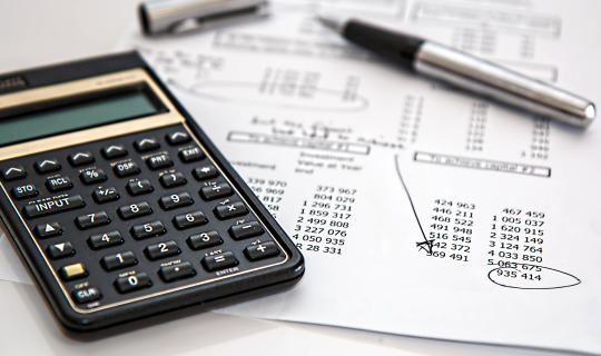 Marking up financial documents with calculations while conducting a pharmacy valuation